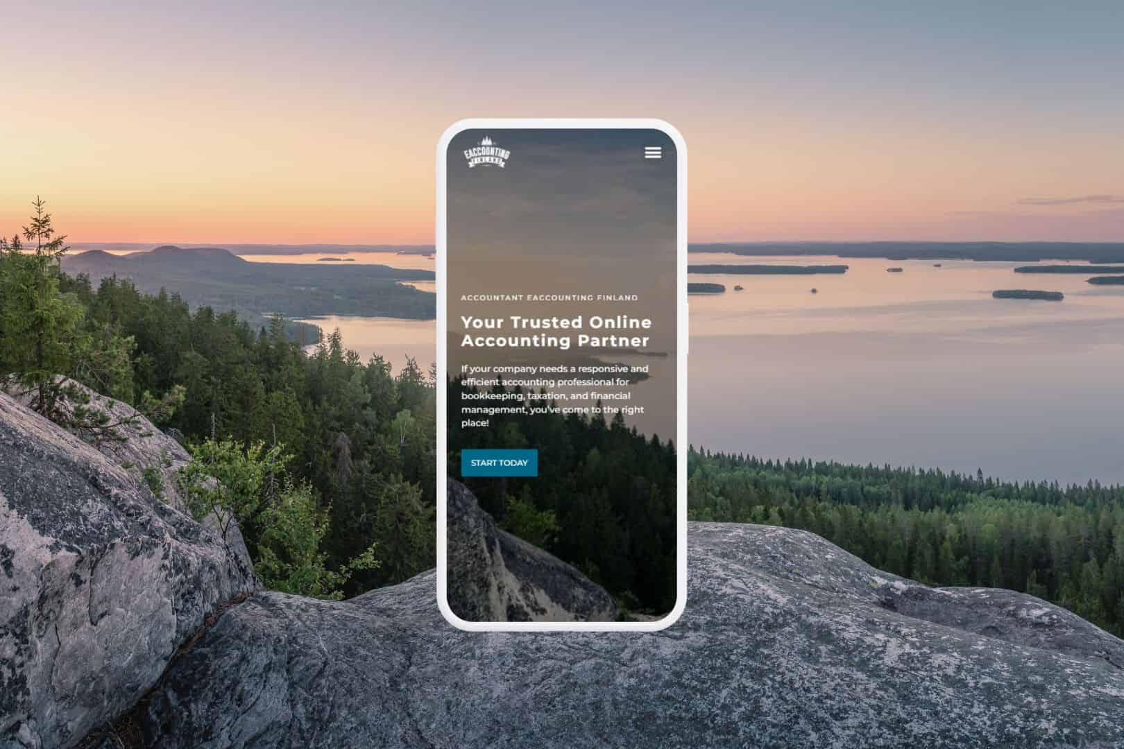 Mockup image of mobile website