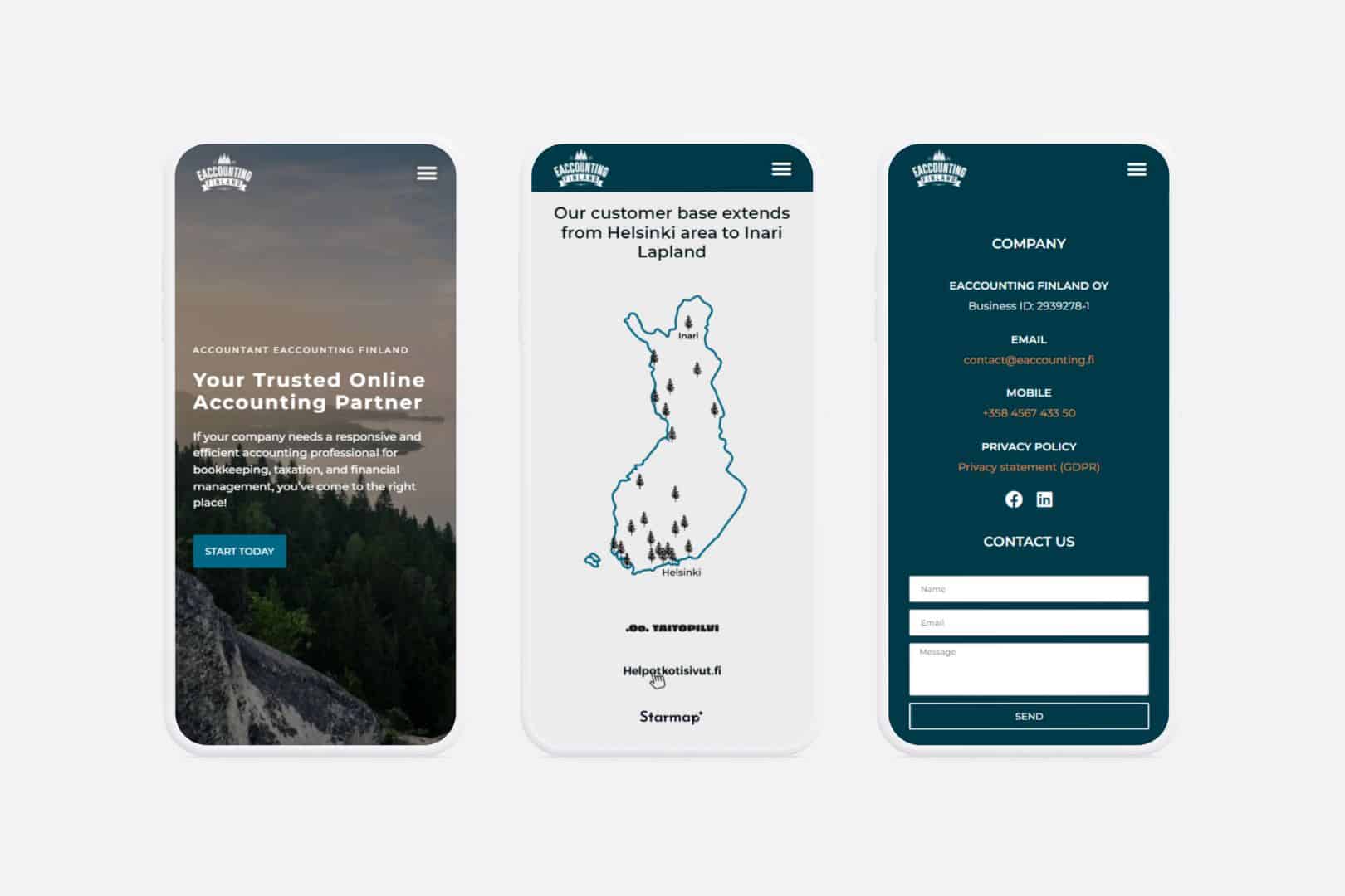 Mockup image of mobile website